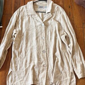 Chico's Tan Textured Fabric Shirt